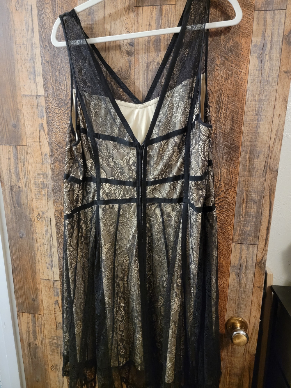 torrid Black Lace Overlay Dress with Cream Underlay